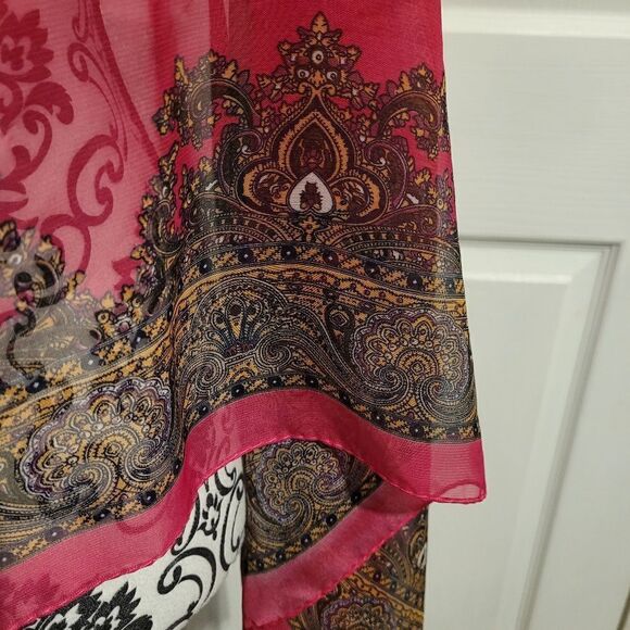 Classic paisley printed chiffon shawl - Picture 5 of 7